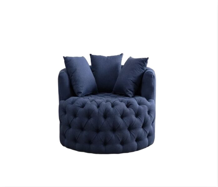 Sillón Capitoné Circular Premium Tela Pana